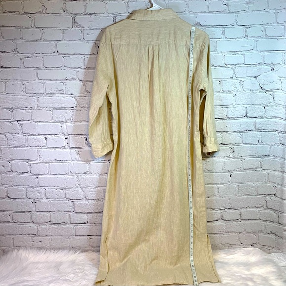 H&M L.O.G.G Cream Linen Button Down Dress Size XS - Picture 2 of 5